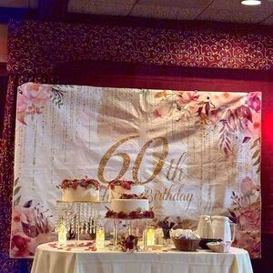 Elegant Floral 60th Birthday Party Backdrop